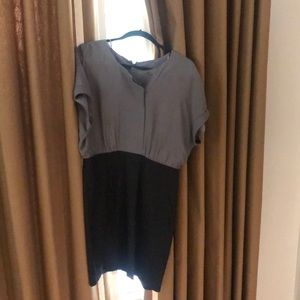 Gray and black dress